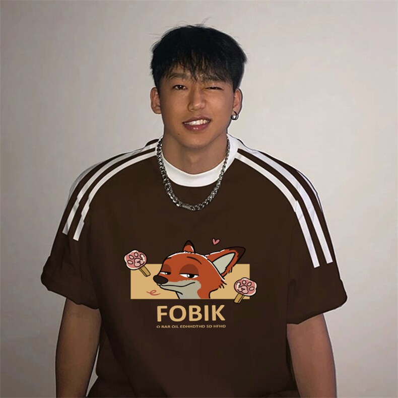 夏季美式高街重磅纯棉三条杠织带撞色男女短袖T恤ZD580-特P30,男装T恤,电商A486