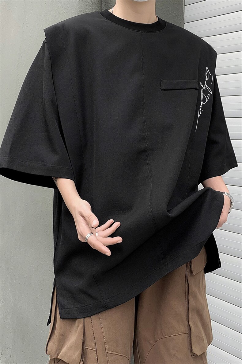男装抗皱印花短袖t恤潮牌假两件上衣男生体恤XZ514-2-202449-P58,男装T恤,星座514-2(原B239)