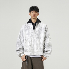 可二开假两件扎染大码M-5XL飞行夹克100%聚酯纤维JK78093P85控128，男装夹克，星座227-7