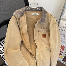 得物品质秋款男夹克衫字母刺绣撞色宽松外套JK2603P82，男装夹克，星座1013-1