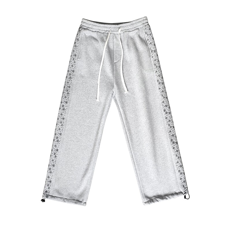 港风加绒加厚侧边印花宽松卫裤男青少年大码休闲裤K2109P50控68,男装休闲裤,电商B315