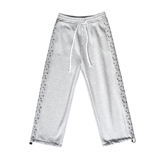 港风加绒加厚侧边印花宽松卫裤男青少年大码休闲裤K2109P50控68，男装休闲裤，电商B315