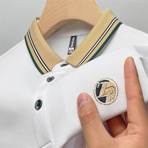 Polo衫男士短袖t恤2023夏季新款商务休闲翻领凉感半袖翻领体恤图片