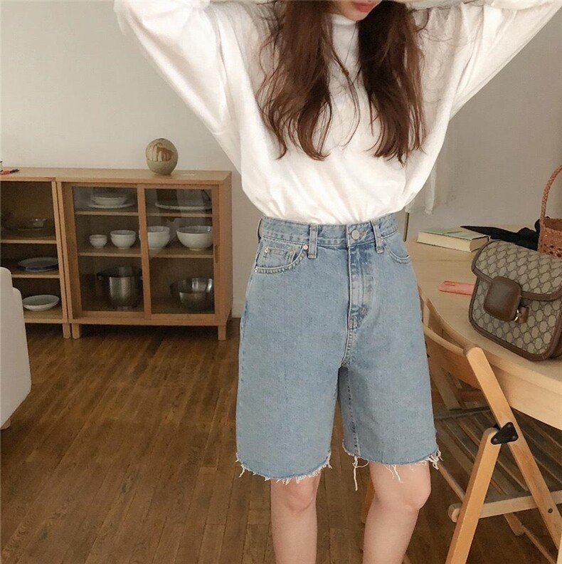 2021春夏简约牛仔短裤，女装，LMNC