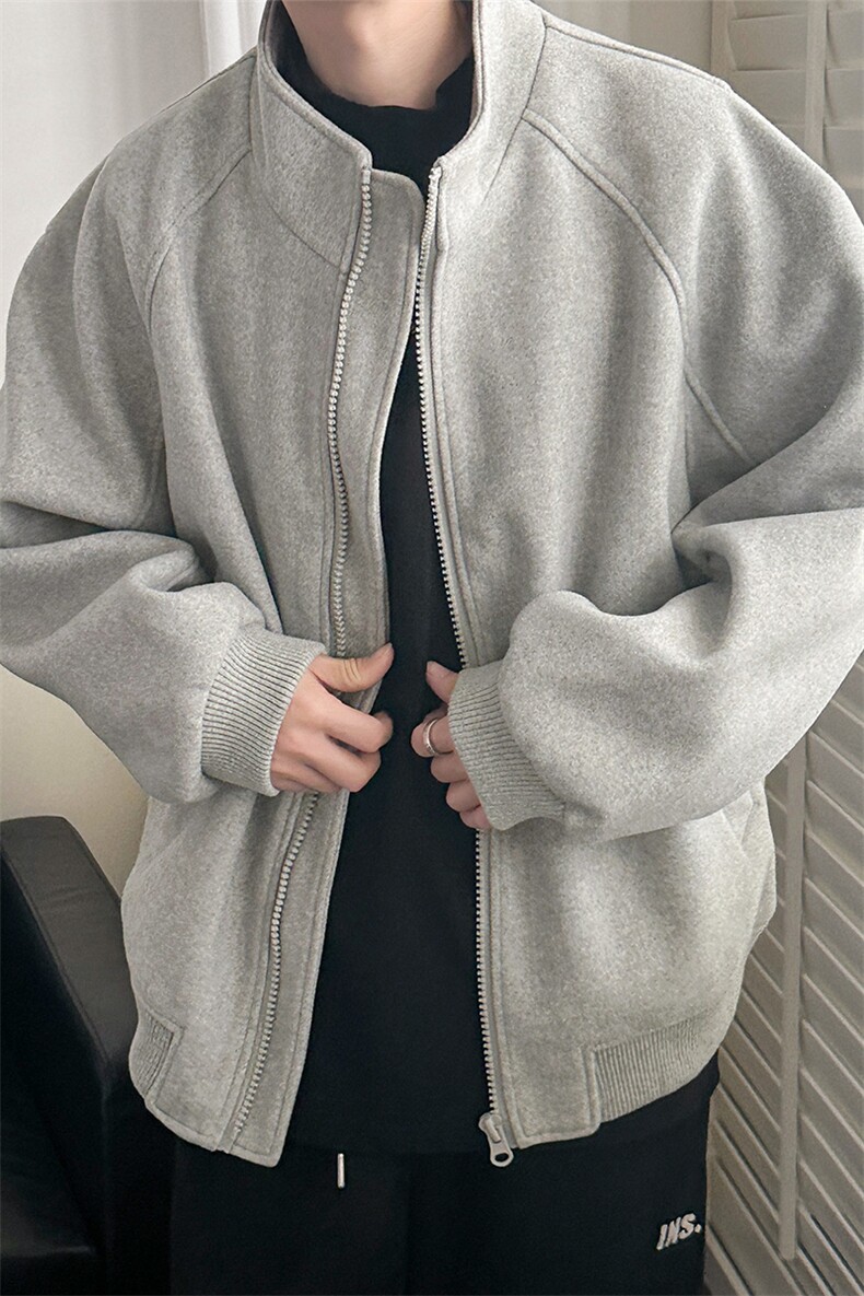 秋冬现货新款呢料外套男立领休闲呢子夹克A351-AJ2519-P115控168,男装夹克,电商A351