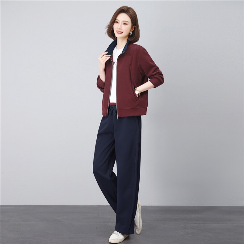 长期有货春秋2026年新款开衫卫衣中年妈妈休闲运动两件套女休闲裤，女装套装/套裙，璐依舞