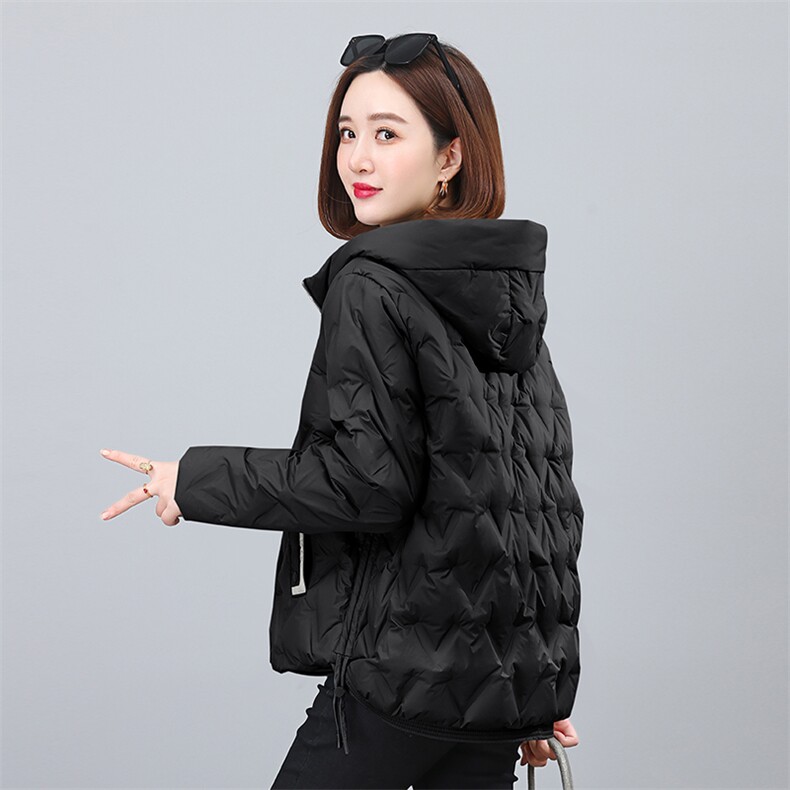 2023新款时尚休闲连帽羽绒服修身显瘦保暖外套,女装羽绒服,依恋蒂丝