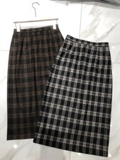 秋款格子中裙smL，其它，秀禾