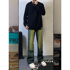 B221美式ins高街暗黑小众铆钉伐木裤牛仔裤LK23145-P65控88，男装牛仔裤，电商B221