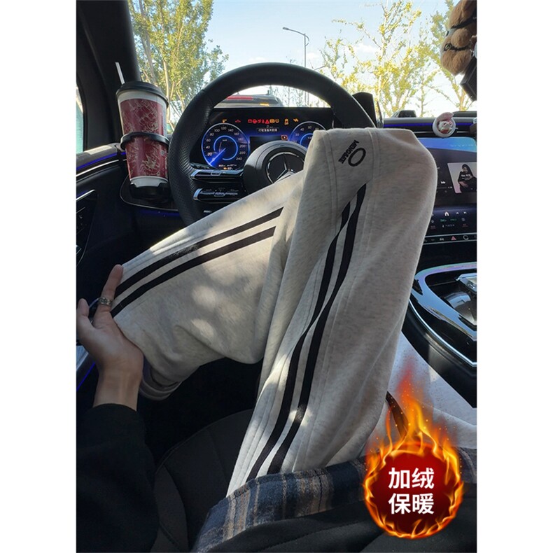刺绣加绒休闲裤男二条杠卫裤K7707-特P45加绒P55控78加绒控88,男装休闲裤,星座209-2