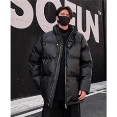 美式pu皮棉服加厚黑色立领皮棉衣男冬季潮牌百搭机车保暖棉袄p88，男装棉衣，电商C307