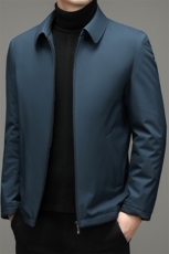 2024冬季爸爸装羽绒服轻薄款商务干部装短款翻领保暖中老年外套男，男装羽绒服，电商B212（原钱塘6029）