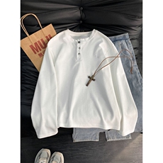 自家图高质量绣花装饰长袖T恤黑色白色M到3XLXZ212-QWT321-P47，男装T恤，星座212