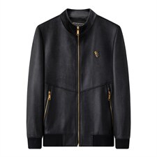 2021青年男商务休闲基皮夹克衫中年立领新款外套男ASDF8813-P230,男装夹克,电商B212（原钱塘6029）
