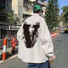 ！22秋季新款宽松大码港风烟雾v夹克外套JK1632-P50控68，男装夹克，星座508（原C305）