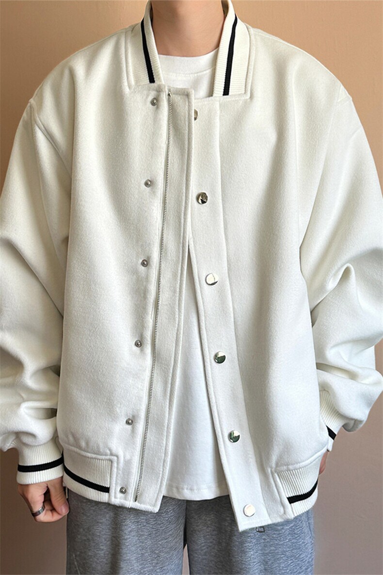 现货-春季呢子棒球服潮牌宽松时尚外套休闲呢子夹克-AJ23058-P115,男装夹克,电商A351
