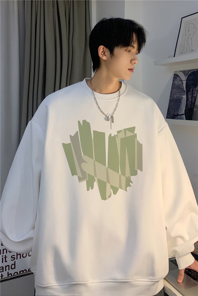 INS潮流爱心印花宽松落肩袖休闲多少卫衣JK23320-特批24控39,男装卫衣,星座605(原A050)