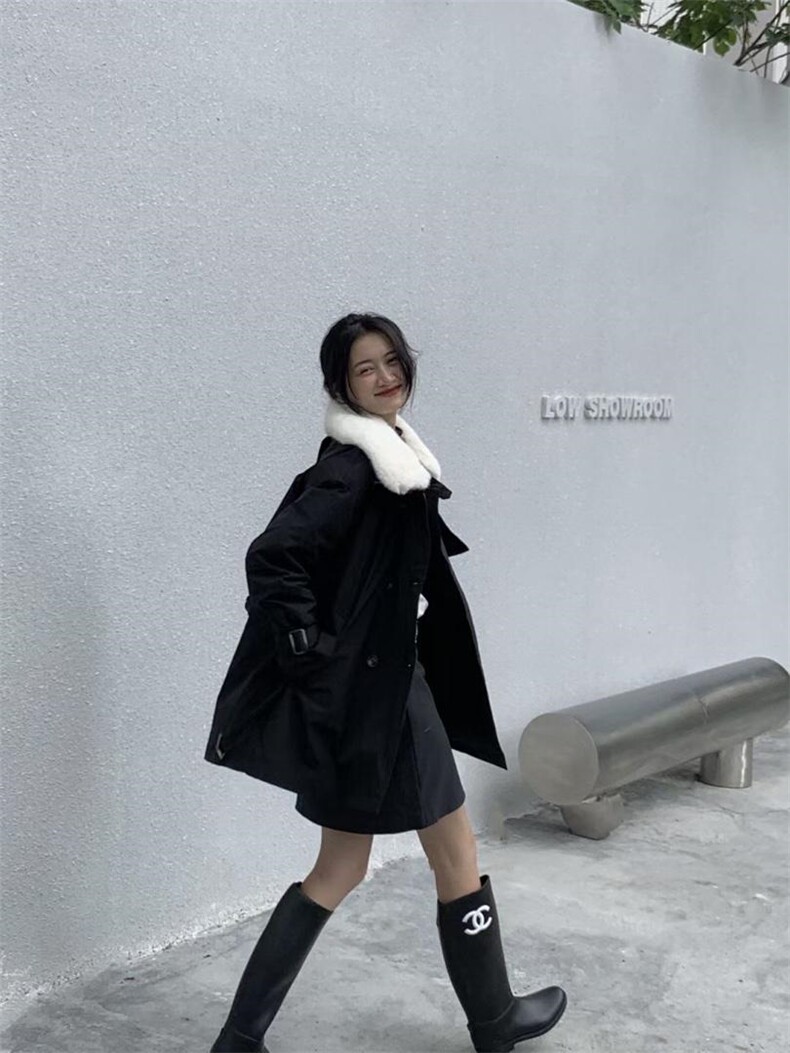 百搭风衣版羽绒服，女装风衣，里奈(1F)