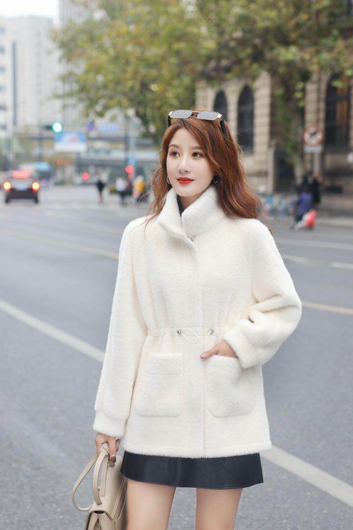 冬装新品金貂绒休闲白色外套，其它，水锦红