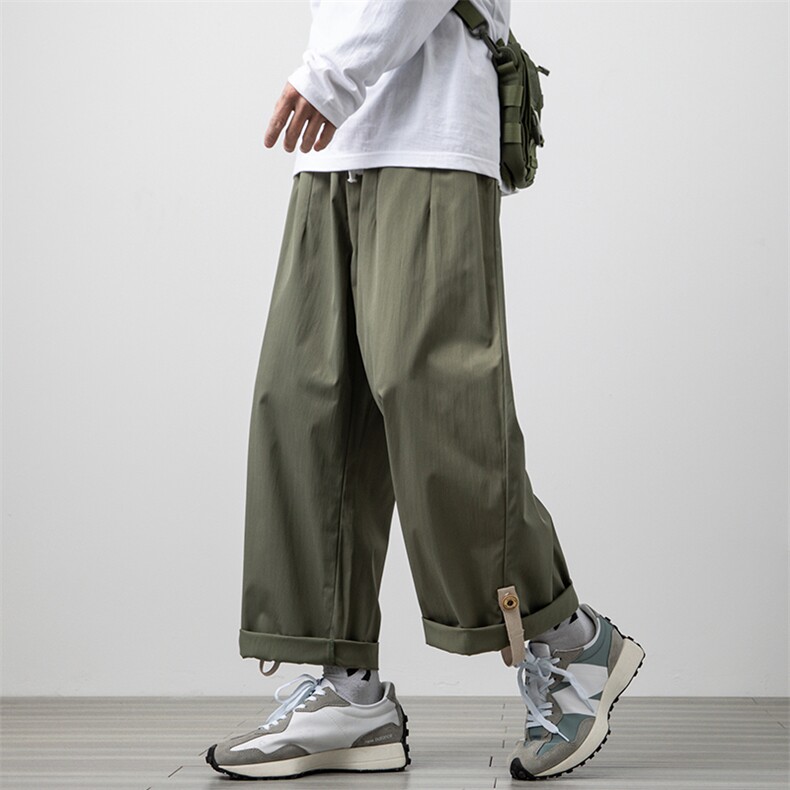 2026春季新款oversize大码九分裤男搭扣阔腿休闲裤K2856-P35控49，男装休闲裤，电商A001