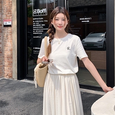 2024夏季针织T恤绣花字母P55K85，女装T恤，慧峰
