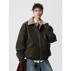 MY2510-特P100控168100聚酯羊羔毛棉衣两面穿外套男棉服面包服，男装棉衣，电商B370