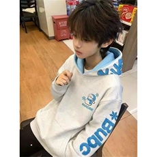 潮雪花刺绣连帽卫衣男秋冬宽松情侣装毛巾绣外套帽衫男女，女装短外套，四季星座505