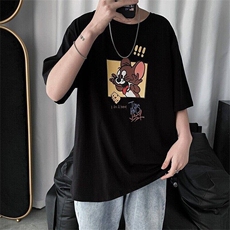 TX02-P25夏季男生宽松oversize短袖男潮牌潮流百搭纯棉青少年，男装T恤，电商D310B