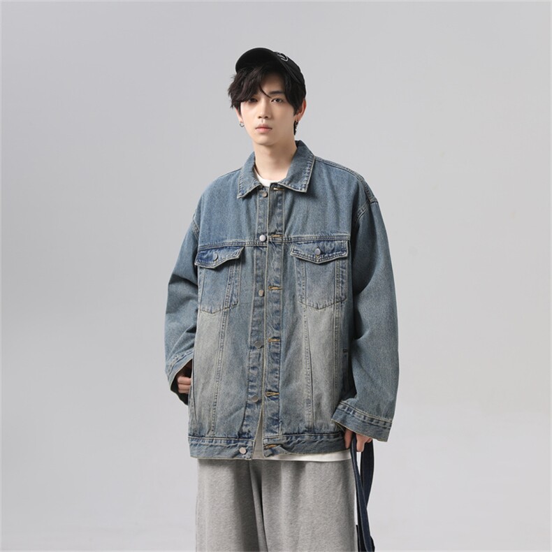 2025新款牛仔外套男痞帅高街潮牌宽松百搭休闲夹克秋季JK1030-P68,男装工装外套,星座1103-3