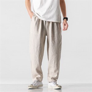 亚麻裤男纯色百搭潮流束脚裤A221/K318,男装休闲裤,电商A221A