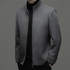 中青年男士冬季新款时尚休闲简约双面尼外套XL-AL--W2306-P220，女装短外套，钱塘6003（原4033）