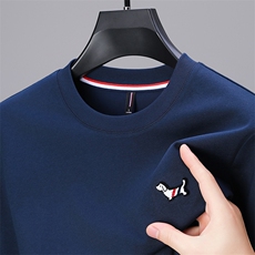 品牌男士长袖t恤春季时尚流行外穿打底衫高端刺绣圆领纯棉薄卫衣，男装T恤，电商B212（原钱塘6029）