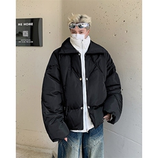 假两件棉衣男士韩版潮流高街百搭保暖2024冬季棉服外套MF283-P108，男装棉衣，星座412-3