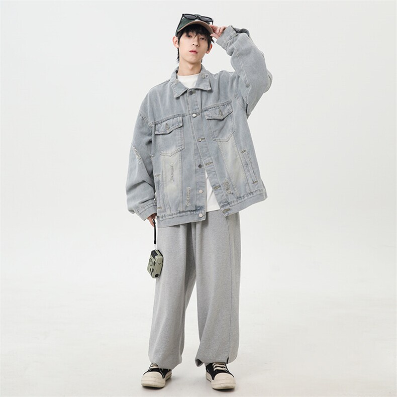 《现货主推》春季破洞牛仔夹克外套GXX03-P80控118,男装夹克,电商C303