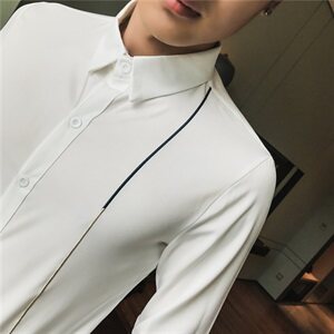 2021春秋装长袖衬衫男装 韩版修身长衬衣男式休闲寸衣816B-NY15图片