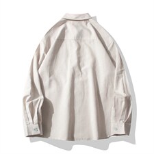 B413-1-DX6199春夏条纹男长袖衬衫纯色日系休闲宽松百搭衬衣外套，男装衬衫，电商B413-1