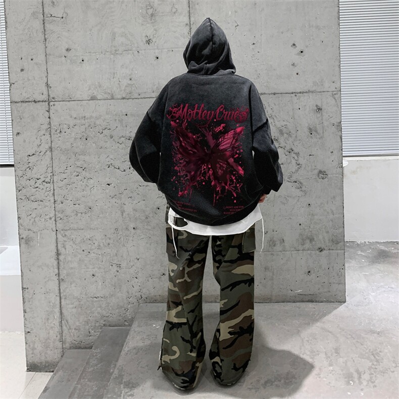 美式潮牌重磅水洗做旧连帽卫衣力推大码男XZ517A-2-Y7758-P68,男装卫衣,星座517A-2