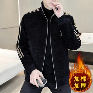 冬季新款男士商务休闲立领加棉加厚毛呢大衣短款夹克外套A76P140