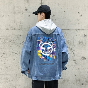 jk669-p80-限价108 现货连帽可脱卸港风大码牛仔ins外套cityboy图片