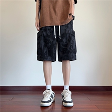 2025夏季新款灯芯绒短裤男士五分裤聚酯纤维D42*P30控58，男装牛仔裤，星座227-1