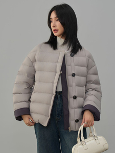 现货2025年冬季新款90白鸭绒休闲羽绒服女图片