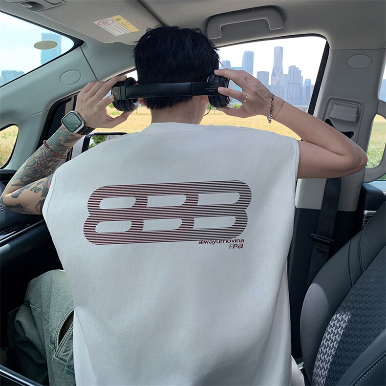 量大优得物抖音高品质重磅230克美式印花无袖t恤背心WB336特P18,男装背心/马甲,电商A486