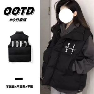现货 美式宽松立领大码印花马甲J1105特P45图片