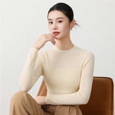 2025年秋季新款十八针一线针织半高领女士羊毛衫时尚休闲通勤百搭，女装羊毛衫，戎洋