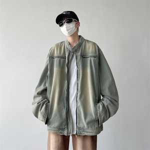 水洗做旧牛仔外套男女春秋款潮流宽松休闲夹克上衣JK05511-P73图片