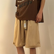 日系复古休闲西装短裤男女夏季新款宽松阔腿百搭五分裤YD2420-p35，男装休闲裤，星座1008