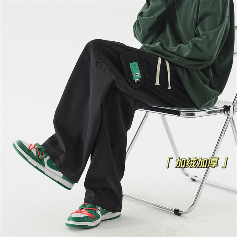 2026冬季加绒加厚阔腿裤男直筒宽松工装休闲裤高级感KLY055J-P55，男装工装外套，电商A042