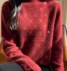 打底衫上衣女装新款2025春秋V领长袖慵懒风针织毛衣，女装针织衫/毛衣，众美斯特