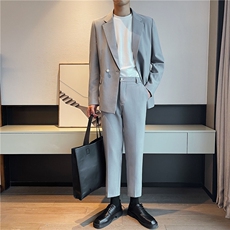 男装西服套装轻熟风宽松版型两件套W2117，男装西服套装，星座1012