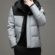 中年男士羽绒服加厚外套中年男冬装脱卸帽外套爸爸装YYYR103-P265，男装羽绒服，电商B212（原钱塘6029）